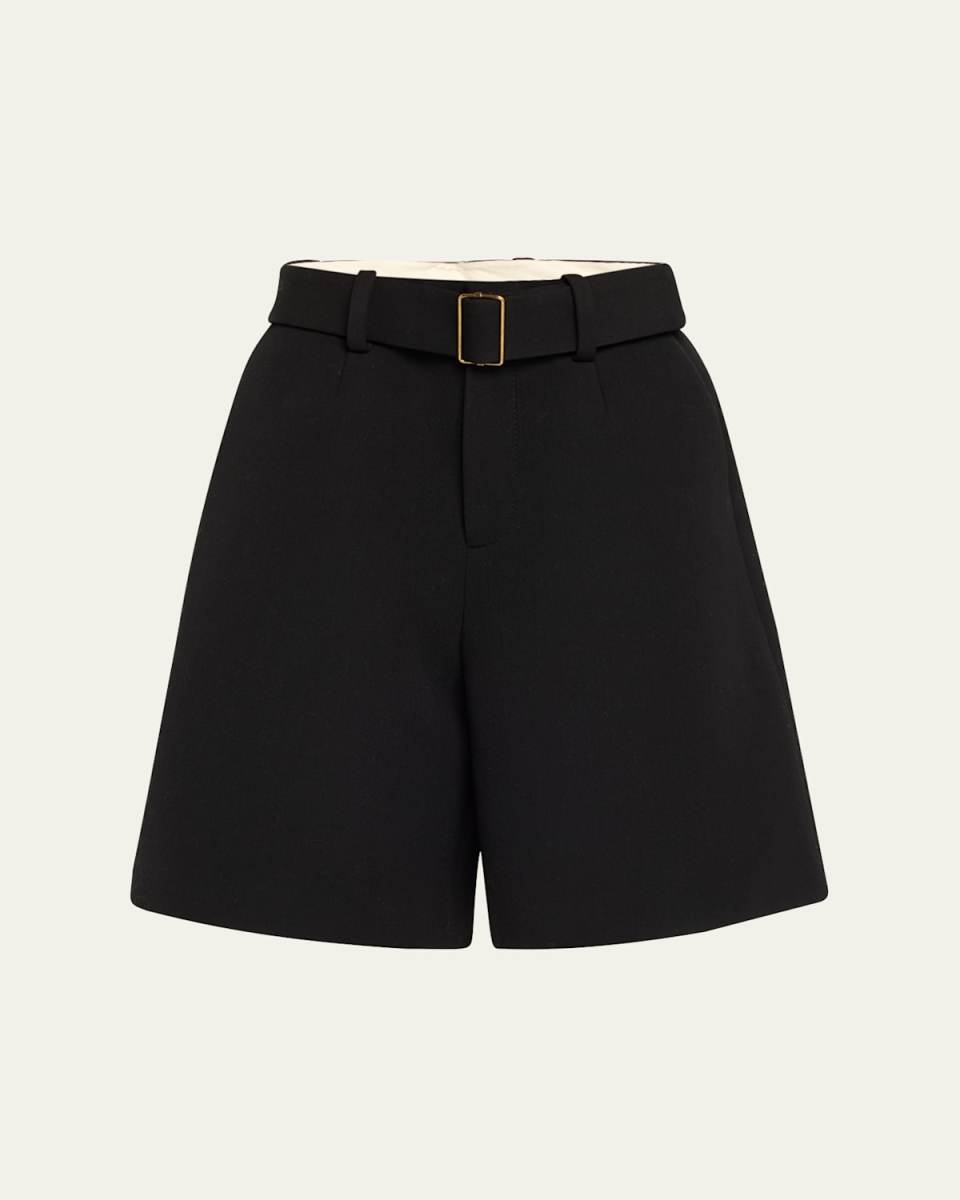 Long Low Rise Belted Trouser Shorts